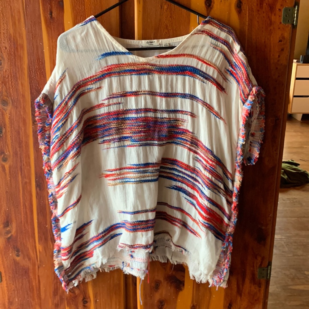 Dylan Woven Fringe Tunic Top